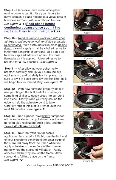 Springfield Speaker "Acoustic Research 8" Speaker Foam Surround Repair Kit - Fits AR Models 4-94 - 2 Speaker Kit for Easy Edge Repair" - View 6 of 7