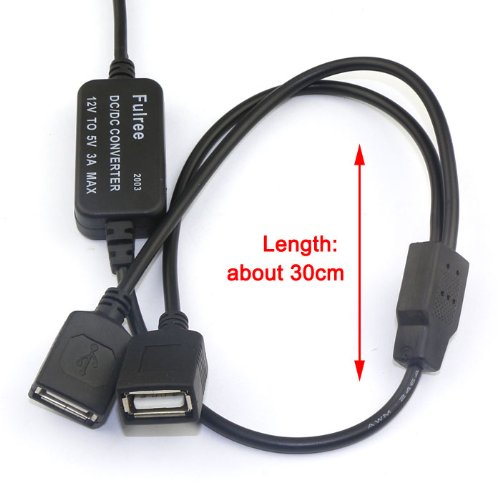 DROK DROK 8-22V DC to 5V 3A Power Transformer Buck Voltage Converter with Dual USB Cable Connector Adapter - View 3 of 4