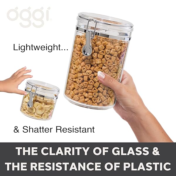 Oggi Oggi Tall Clear Canister 58 oz - Airtight Food Storage for Pasta & Dry Foods | Ideal Kitchen & Pantry Container - View 5 of 8