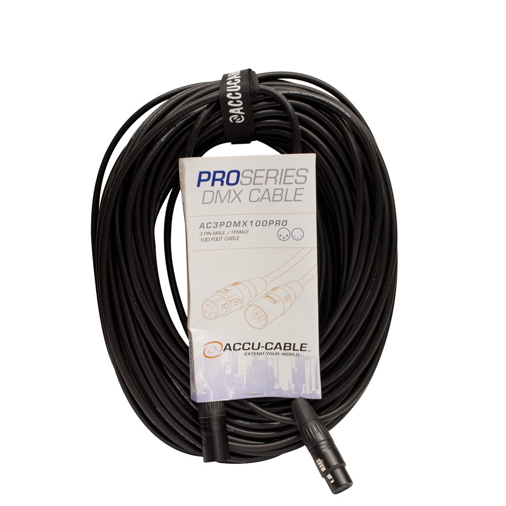 100 Foot 3 PIN PRO DMX Cable AC3PDMX100PRO Durable PVC JAC for Professional Audio and Lighting Systems