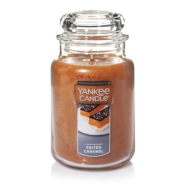 Yankee Candle Yankee Candle Salted Caramel 22oz Jar - Long-Lasting Scented Candle for Gifting | 110+ Hours Burn Time