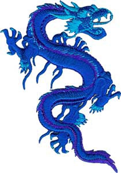 "Shop C&D Visionary 2" Royal Blue Dragon Patch - Unique Embroidery for Collectors & Crafts"