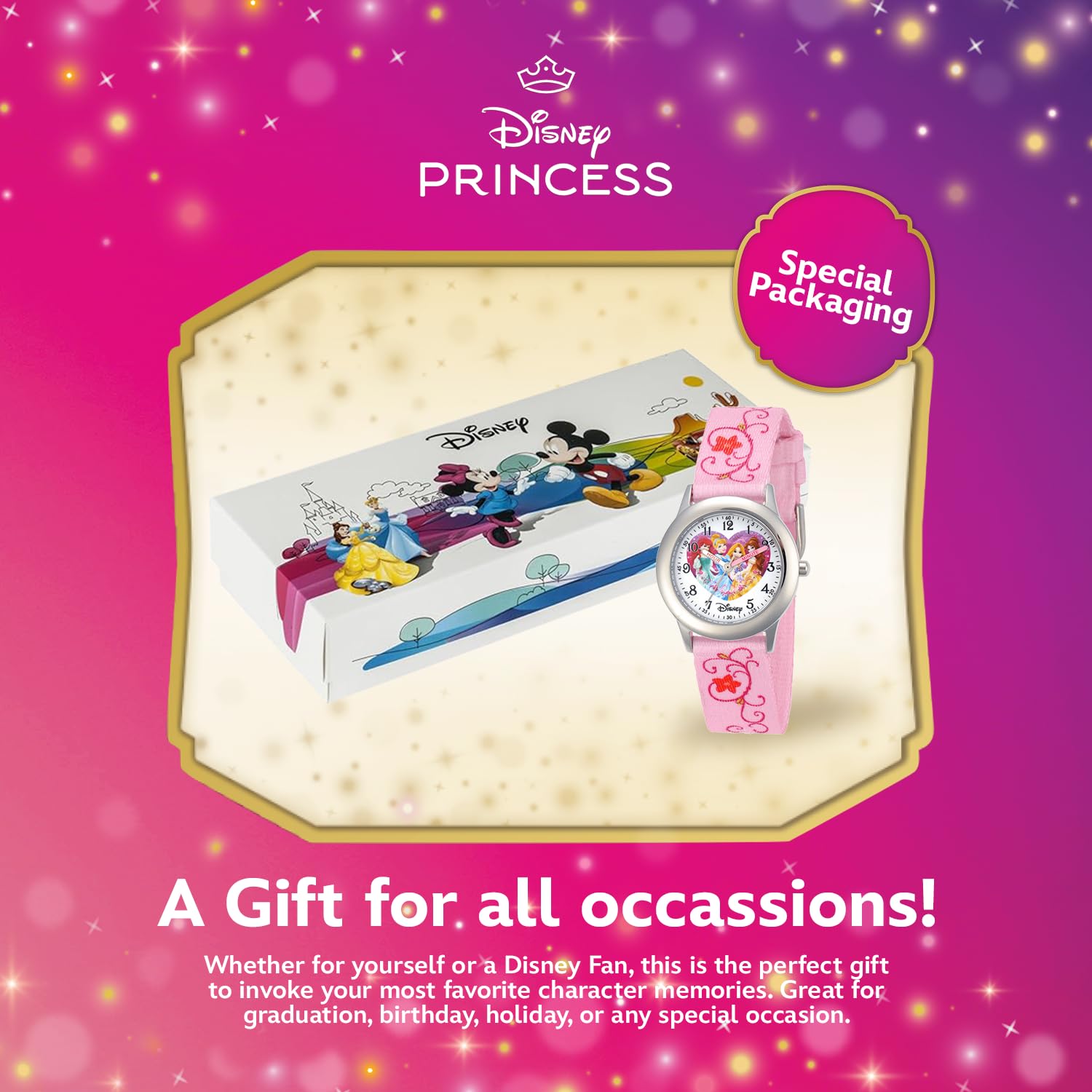 Disney Disney Princess Kids Stainless Steel Time Teacher Analog Strap Watch for Learning Time with Fun Design - View 6 of 6