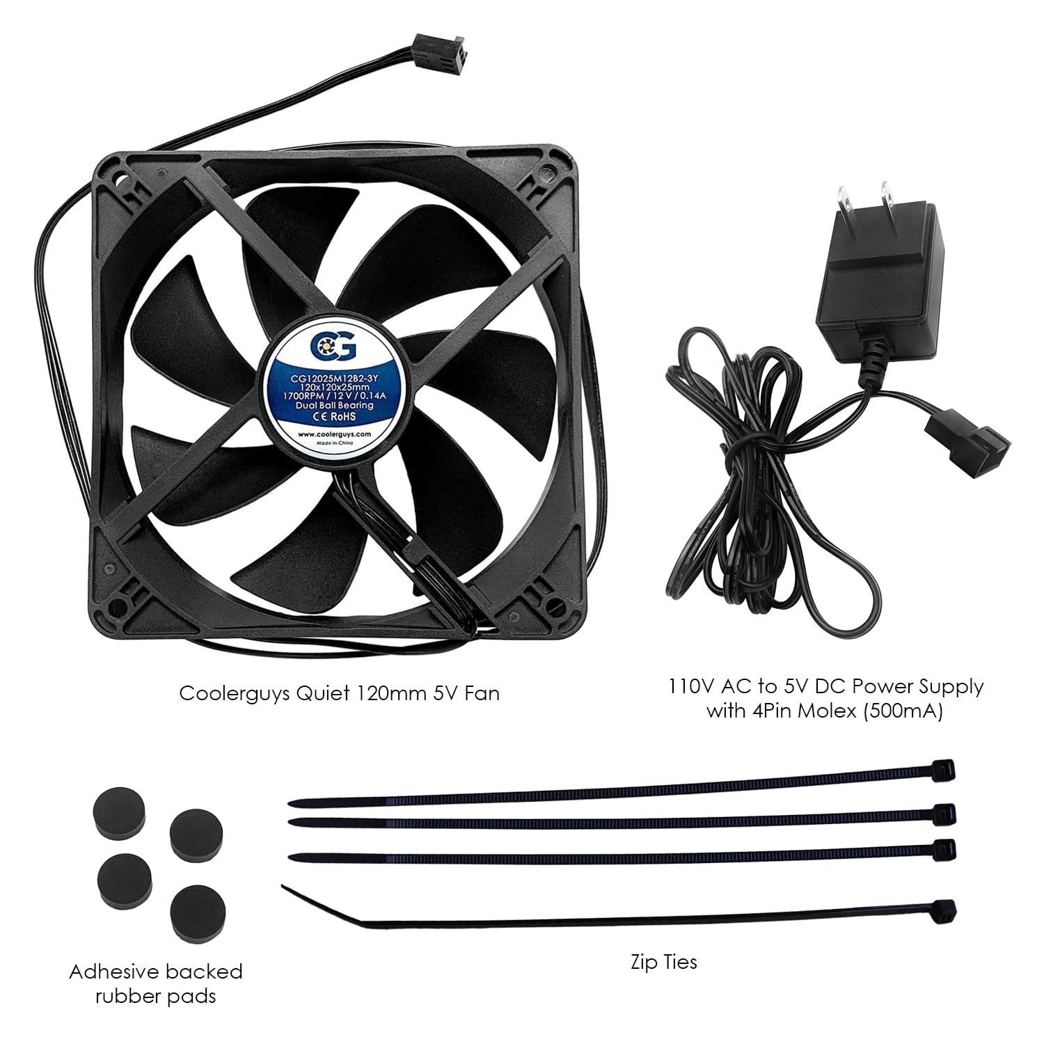 coolerguys Coolerguys Quiet AC Powered 120mm Receiver Component Cooling Fan Kits for Efficient Heat Management - View 3 of 3