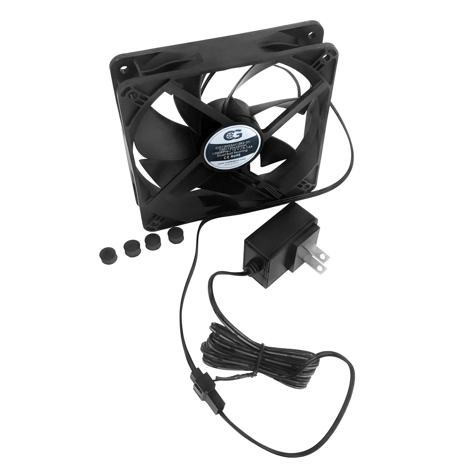 coolerguys Coolerguys Quiet AC Powered 120mm Receiver Component Cooling Fan Kits for Efficient Heat Management
