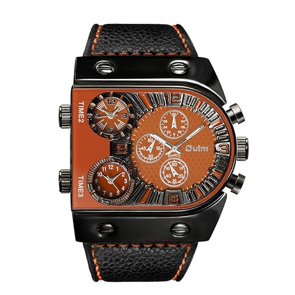 Oulm Oulm Men's Steampunk Skeleton Automatic Mechanical Watch with Alloy Stainless Steel and Leather CH164