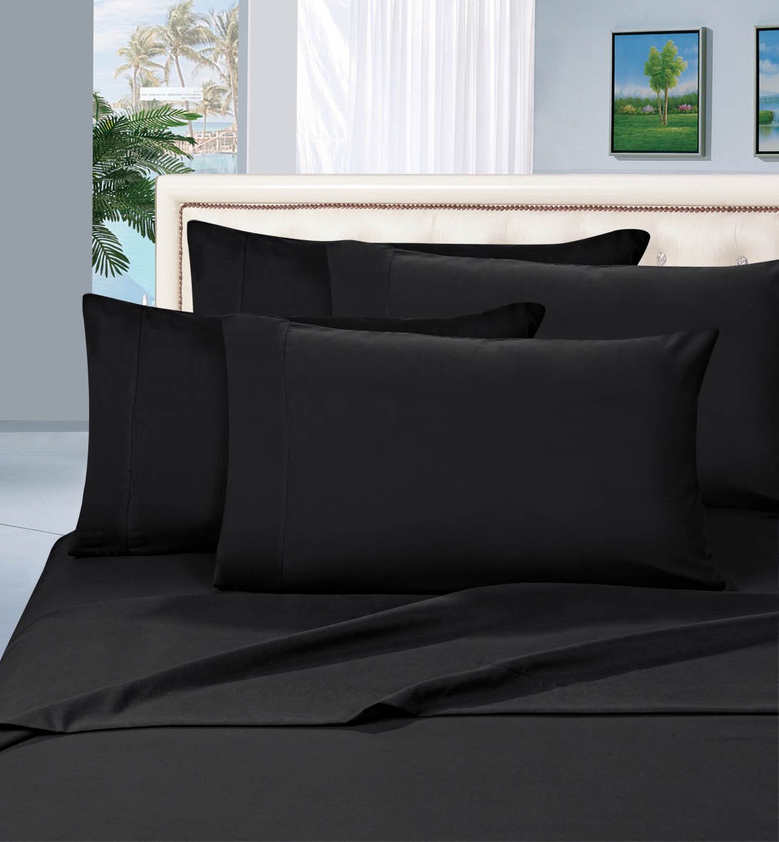 2pc Black Microfiber Pillow Cases 90 GSM Available in Multiple Sizes and Colors for Full and Queen Beds