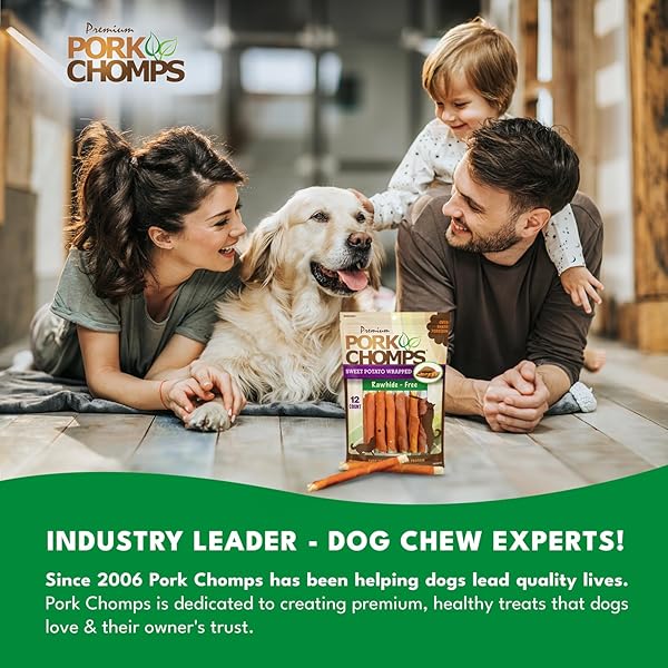 Pork Chomps Pork Chomps Baked Pork Skin Dog Chews Mini Twists with Sweet Potato Wrap 12 Count - View 6 of 7
