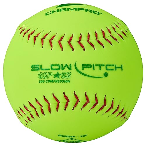 CHAMPRO "Buy Champro ASA 12" Slow Pitch Softballs - Durable Durahide Cover, .52 COR, 12 Pack for Ultimate Performance" - View 2 of 5