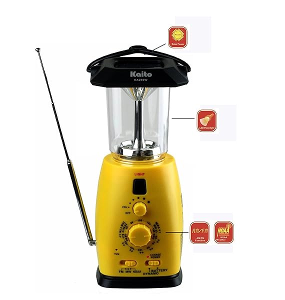 Kaito Buy Kaito KA249W Solar/Wind-up LED Lantern with AM/FM NOAA Radio & Phone Charger - Perfect for Camping!