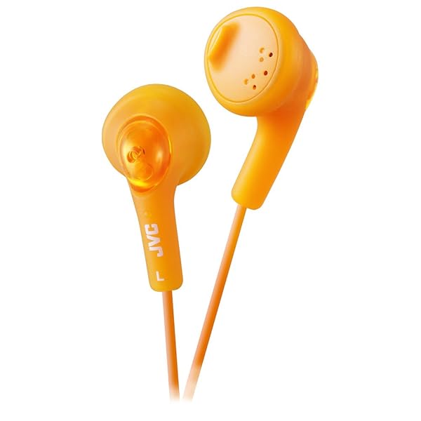 JVC HAF160D Gumy Ear Bud Headphones in Orange - Affordable Comfort & Style