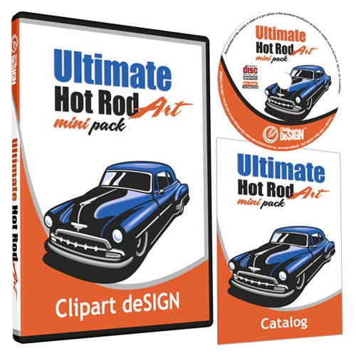 Clipart deSIGN USA Hot Rod Cars Clipart Vinyl Cutter Plotter Images Vector Graphics CD-ROM for Creative Projects
