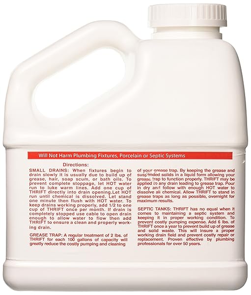 Thrift Thrift FBA T600 Alkaline Based 6 lb Granular Drain Cleaner White for Effective Clog Removal - View 2 of 2