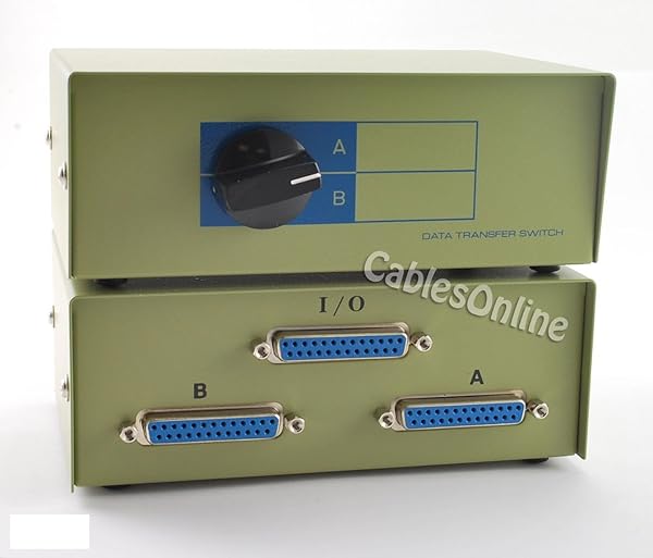 Buy CablesOnline 2-Way A/B DB25 Parallel Printer Rotary Switch Box - Durable Metal Design (SB-001)