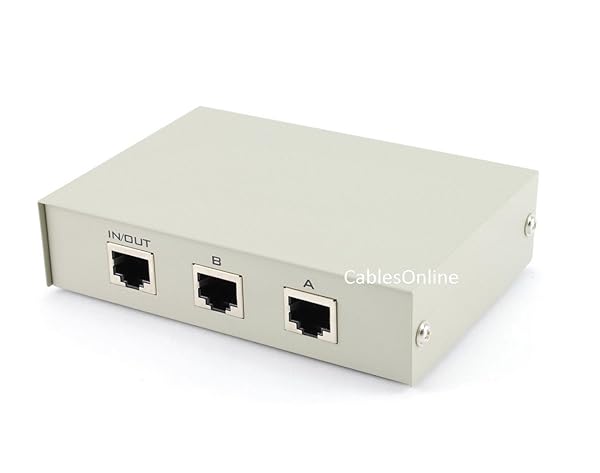 Buy CablesOnline Compact 2-Way RJ45 Ethernet Switch Box SB-034P - Metal Mini Design for Fast Networking