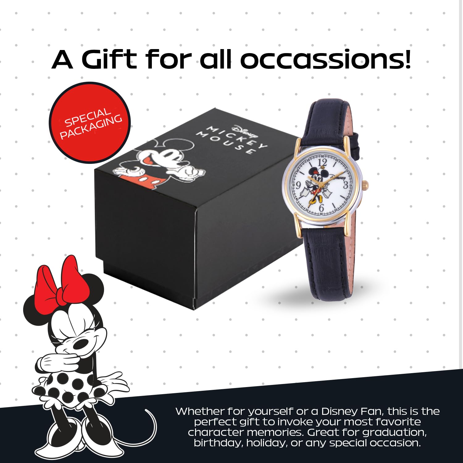 Disney Women's Cardiff Black Leather Strap Watch featuring Mickey Mouse Design - View 6 of 6
