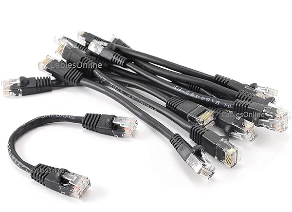 "Buy CablesOnline 10-Pack 6" CAT5e UTP Ethernet RJ45 Black Patch Cables - Fast Shipping!"