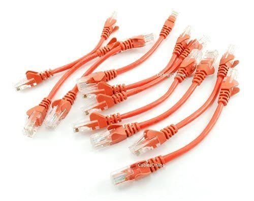CablesOnline 10 Pack 6 Inch CAT5e UTP Ethernet RJ45 Full 8 Wire Orange Patch Cable U000OR10