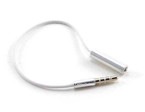 CABLESONLINE.COM ATLANTIC COMPUTERTECH "Buy CablesOnline 6" TRRS 3.5mm 4-Pole Adapter Cable for iPhone/Tablets - White (IP-AD08W) | Fast Shipping!" - View 2 of 3