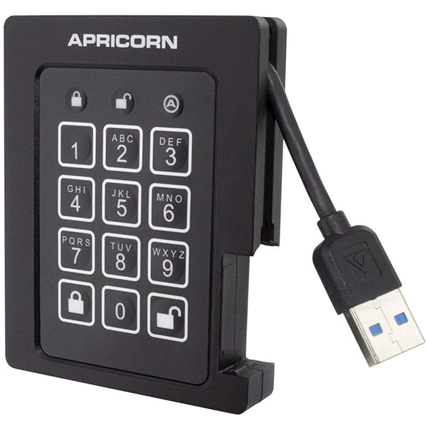 Apricorn Aegis Padlock 240GB SSD: FIPS 140-2 Encrypted Rugged USB 3.0 Portable Drive