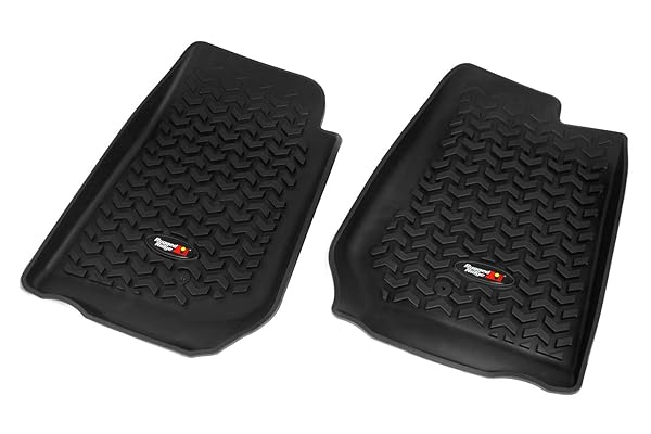 Rugged Ridge Rugged Ridge Front Floor Liners for Jeep Wrangler JKU | Pair, All-Terrain, Black | 12920.02 | Fits 2007-2018 Jeep Wrangler JKU 4-Door