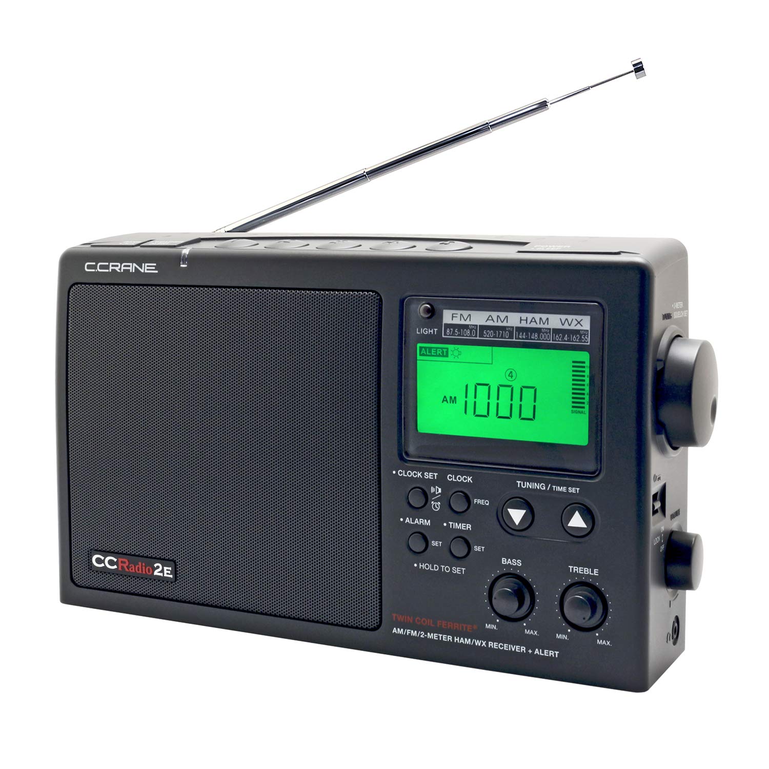 C Crane CCRadio 2E Enhanced Portable AM FM Weather and 2 Meter Ham Band Black CC2BE Best Radio for Emergency and Everyday Use