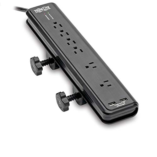TRIPP LITE Tripp Lite 6-Outlet Surge Protector with USB, 6ft Cord & 2100 Joules - TLP606DMUSB Black Power Strip - View 2 of 9