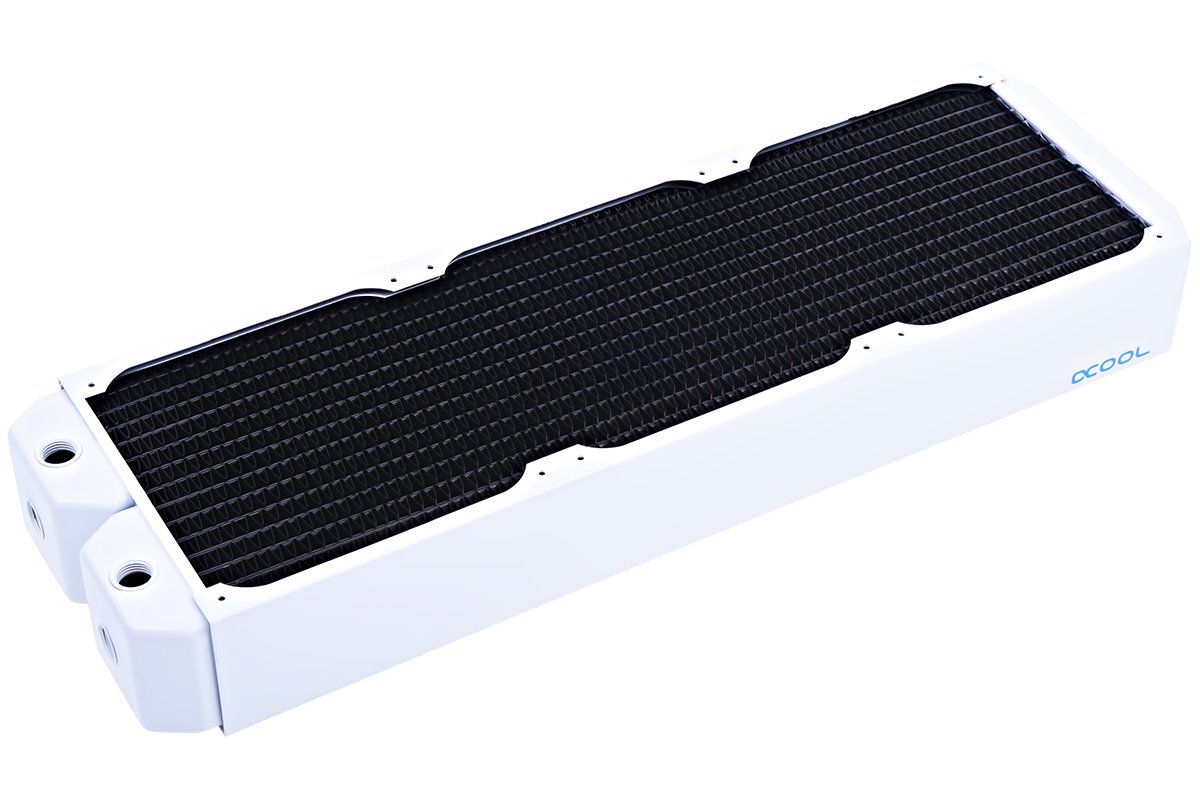 Alphacool NexXxos UT60 Full Copper 420mm Radiator Triple Fan White for High Performance Cooling
