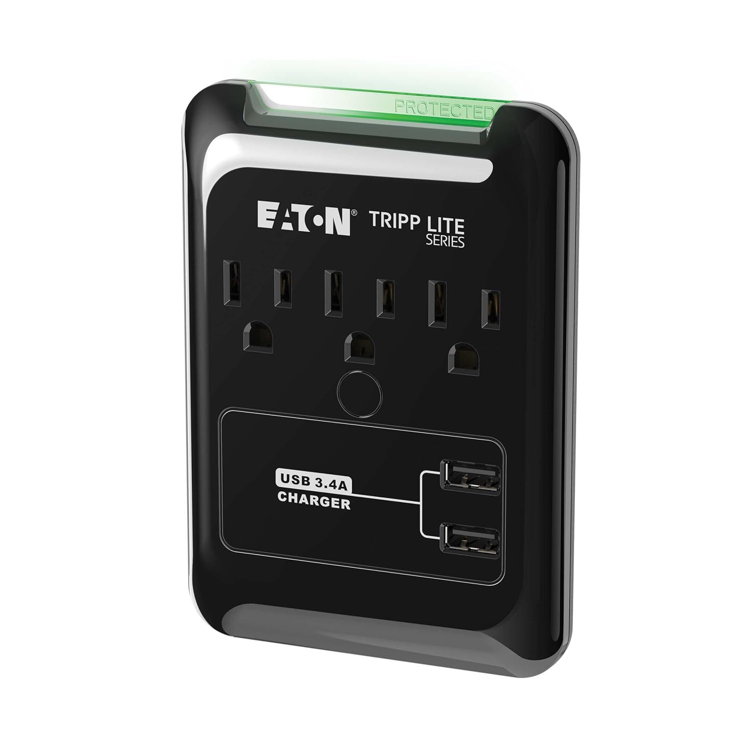 TRIPP LITE Tripp Lite 3 Outlet Portable Surge Protector Power Strip with USB and $5000 Insurance Black - View 5 of 5
