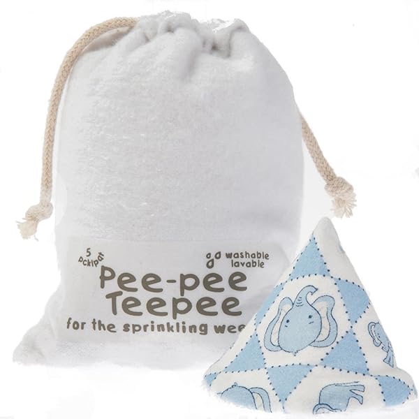 Beba Bean Pee Pee Teepee Elephant Blue 5 Piece Set with Laundry Bag Baby Boy Essentials Pee Shield and Covers - View 2 of 8