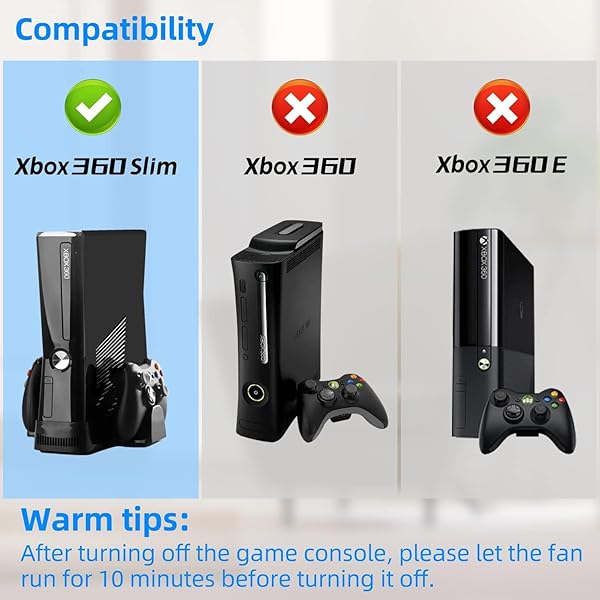 OSTENT OSTENT 3-in-1 USB Cooling Fan & Controller Stand for Xbox 360 Slim - Enhance Gaming Experience - View 7 of 8