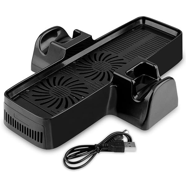 OSTENT OSTENT 3-in-1 USB Cooling Fan & Controller Stand for Xbox 360 Slim - Enhance Gaming Experience