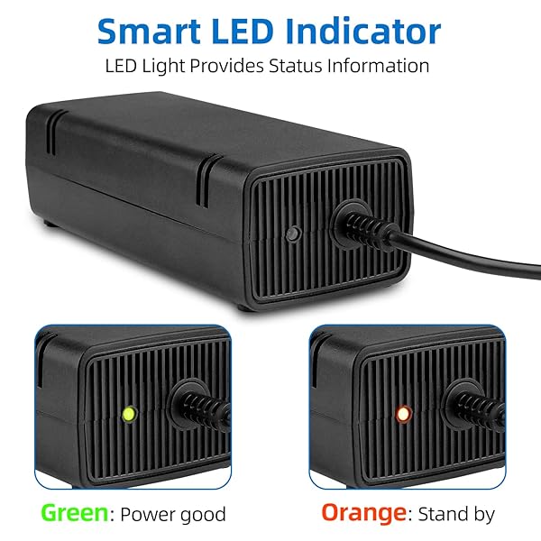 OSTENT OSTENT US AC Adapter Charger for Xbox 360 E Console - Power Supply Cable Cord - View 6 of 8