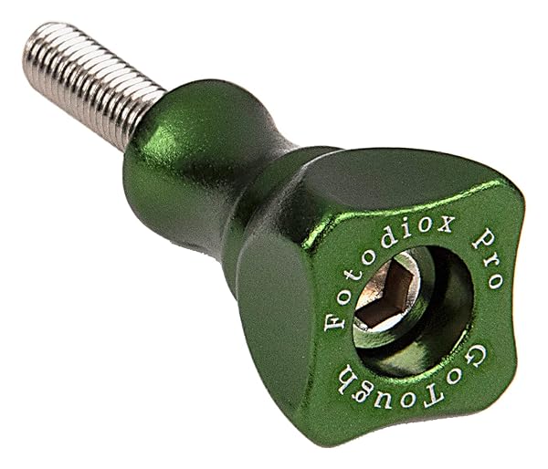 GoTough 25mm Green Metal Thumbscrew for GoPro HERO3 to HERO7 - Durable 2-Prong Mounting Accessory