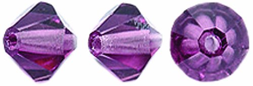 PRECIOSA Preciosa 72 Piece Czech Crystal Bicone Beads Set 6mm Amethyst for Jewelry Making