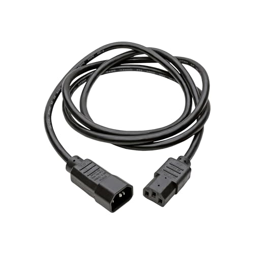 Tripp Lite 8-ft Power Extension Cord 10A, 18AWG (IEC-320-C14 to C13) - Reliable Black Computer Cable