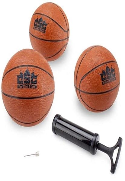 Crown Sporting Goods Buy Crown Sporting Goods Mini Basketball Set of 3 (5-Inch) with Needle & Inflation Pump - Perfect for Kids & Indoor Fun!