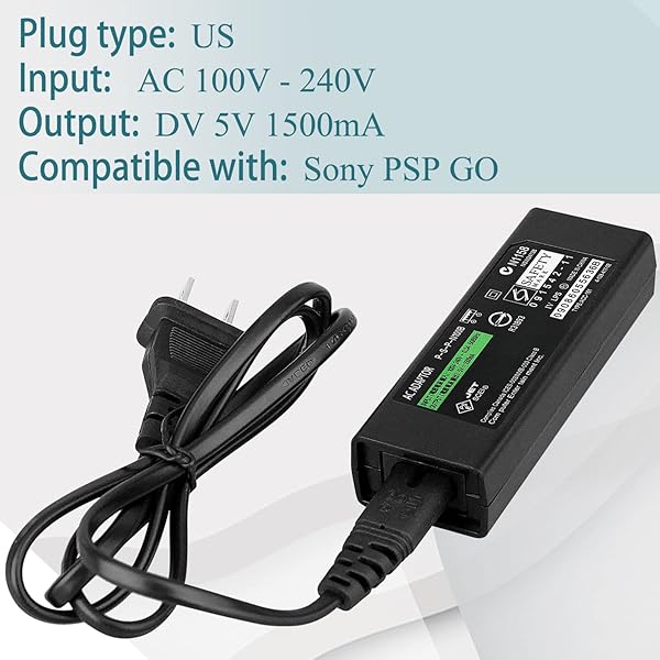 OSTENT OSTENT US AC Adapter for Sony PSP GO - Power Wall Charger Cable for PSP-N1000 Console - View 3 of 9