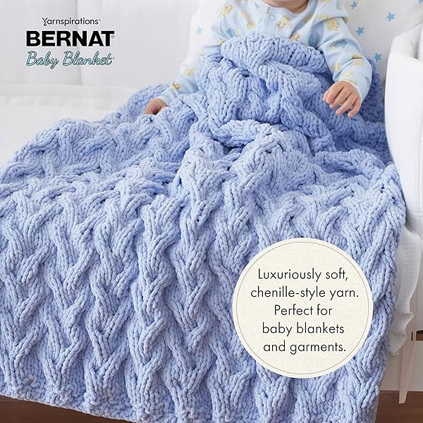 Bernat Bernat Baby Blanket Big Ball in Vanilla: Soft, Cozy Yarn for Adorable Baby Projects - View 3 of 9