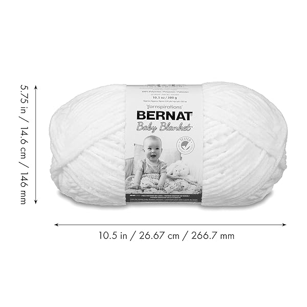 Bernat Bernat Baby Blanket Big Ball in Vanilla: Soft, Cozy Yarn for Adorable Baby Projects - View 9 of 9