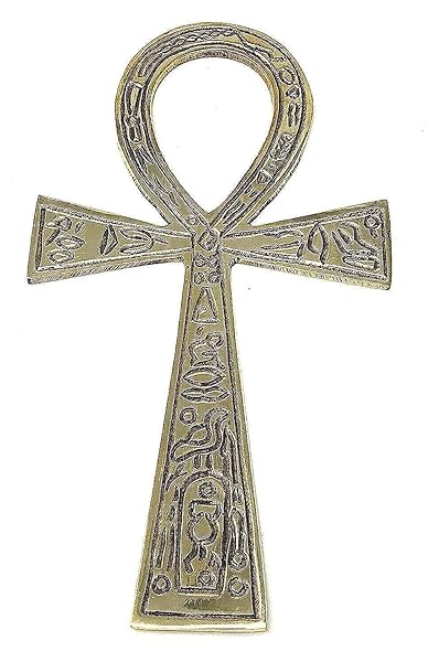 AzureGreen "AzureGreen Large Brass Ankh (4x7.25") - Perfect for Altars & Wall Decor"