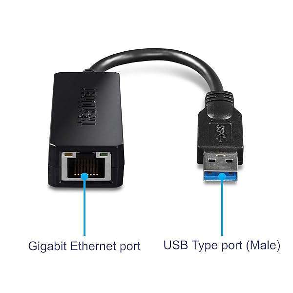TRENDnet TRENDnet USB 3.0 to Gigabit Ethernet Adapter - 2Gbps Speeds, USB-A, Windows Compatible, Compact & Powerful - View 4 of 7
