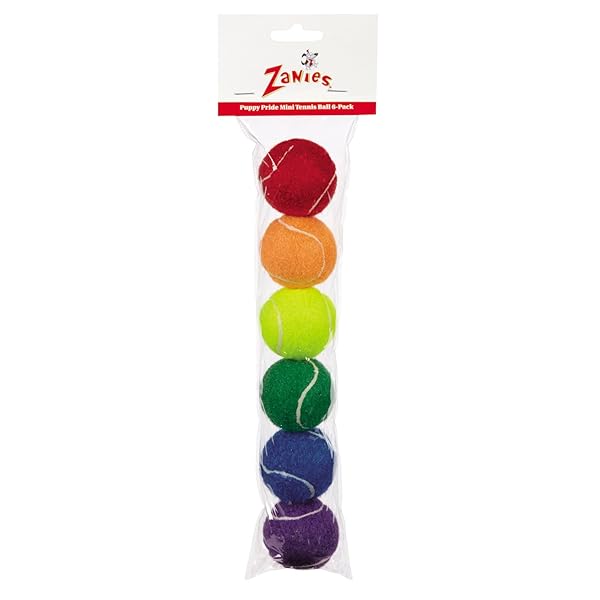 Zanies Zanies Mini Puppy Pride Tennis Balls for Dogs 6 Pack Fun and Durable Playtime Toys