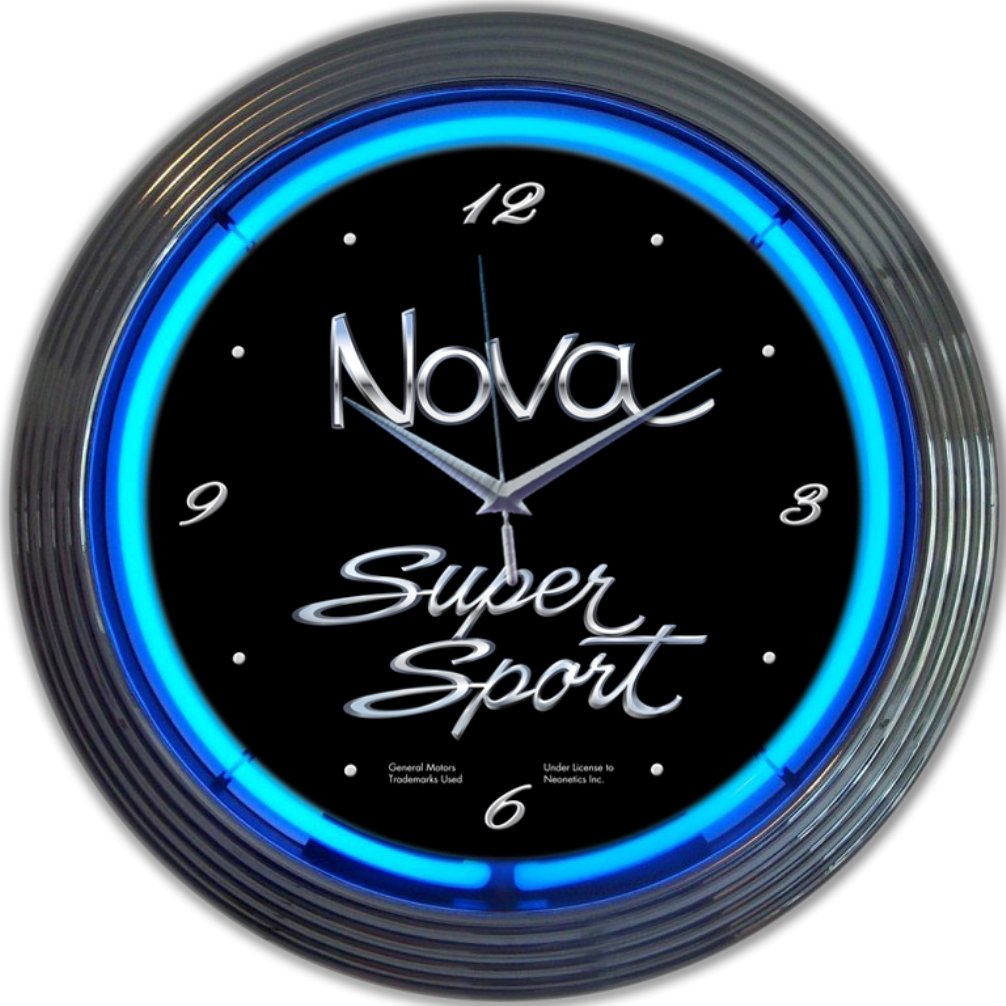 Neonetics Neonetics Cars and Motorcycles Nova Super Sport Neon Wall Clock 15 Inch Stylish Wall Decor for Auto Enthusiasts