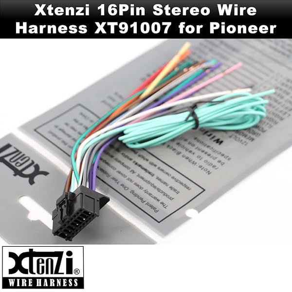 Xtenzi Xtenzi 16Pin Car Radio Power Wire Harness for Pioneer AVIC Models - XT91007 Connector - View 3 of 10