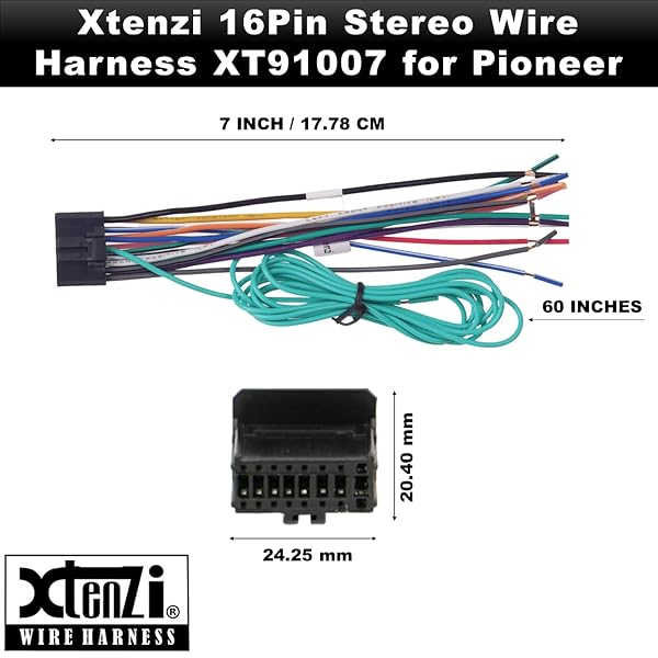 Xtenzi Xtenzi 16Pin Car Radio Power Wire Harness for Pioneer AVIC Models - XT91007 Connector - View 7 of 10