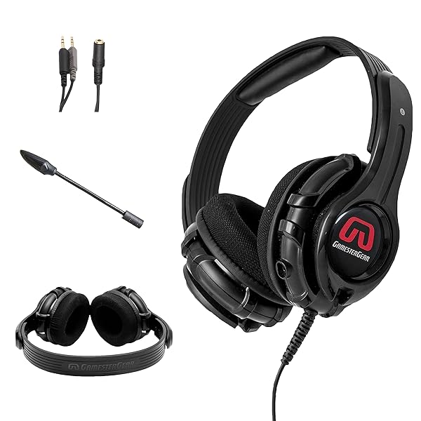 IO CREST GamesterGear Over-Ear Gaming Headset for PC, PS4, Xbox One & Mobile - Detachable Mic for Online Chat