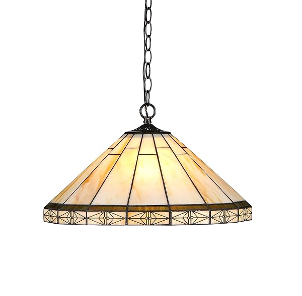 Chloe Lighting Chloe Lighting Belle Tiffany Style Mission 2 Light Ceiling Pendant Bronze 8.7 x 18.1 x 18.1 Inches