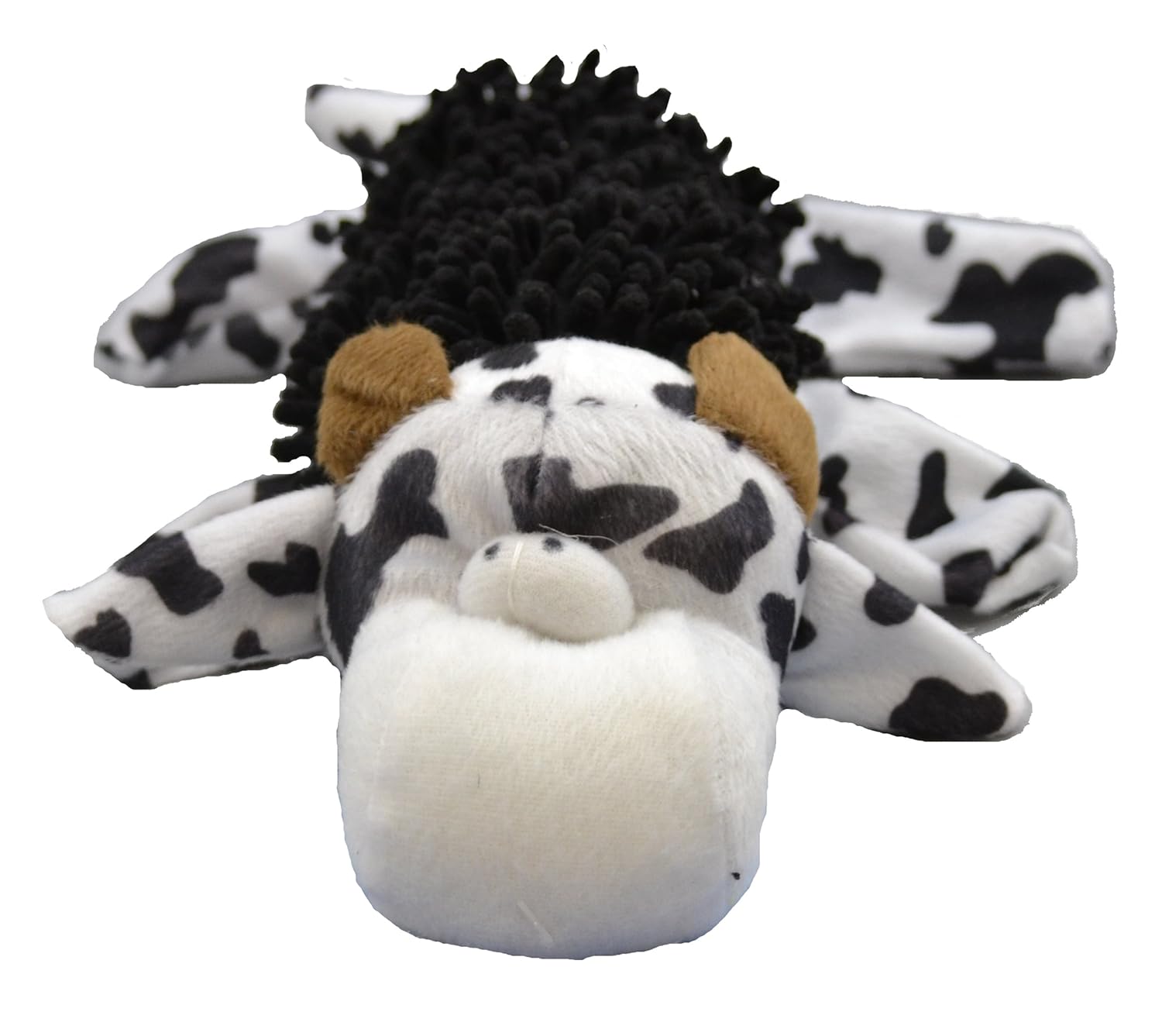 Amazing Pet Products Cow Shaggy Squeak Toy for Dogs and Cats Durable Fun Interactive Playtime