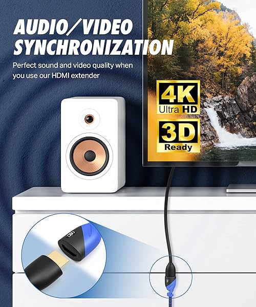 Ultra Clarity Cables Ultra Clarity HDMI Extension Cables: 3ft to 25ft Options in Blue - Perfect for High-Quality Connections - View 5 of 8